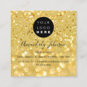 Glitter Gold Geometry - Aangepaste Logo Vierkante Visitekaartje (Achterkant)