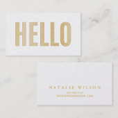 Glitter Gold Hallo Calling Card Contactkaartje (Voorkant / Achterkant)