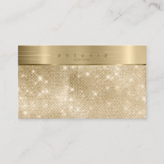 Glitter Gold ID802, geborsteld metalen band Visitekaartje (Voorkant)
