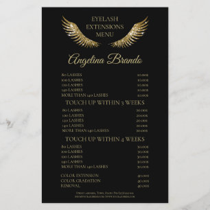 Glitter Gold Lashes Eyelash-prijslijst Flyer