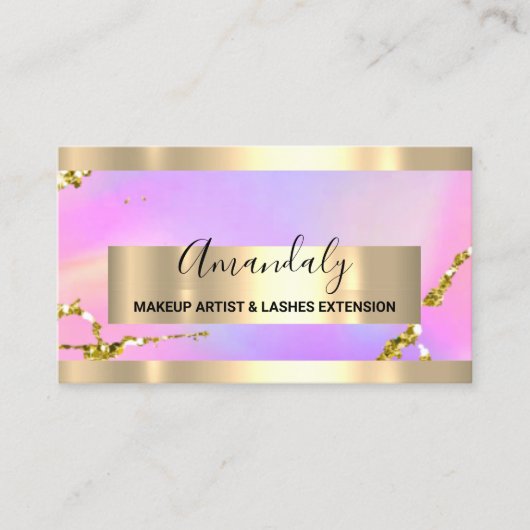 Glitter Gold Lijst Event Planner QR Code Roze Visitekaartje (Voorkant)