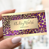  Glitter Gold Luxury QR Code Animal Skin Leopard Visitekaartje