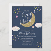 Glitter Gold Moon Baby shower Kaart (Voorkant)