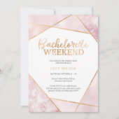 Glitter Gold PinkBachelorette Weekend Uitnodiging (Voorkant)