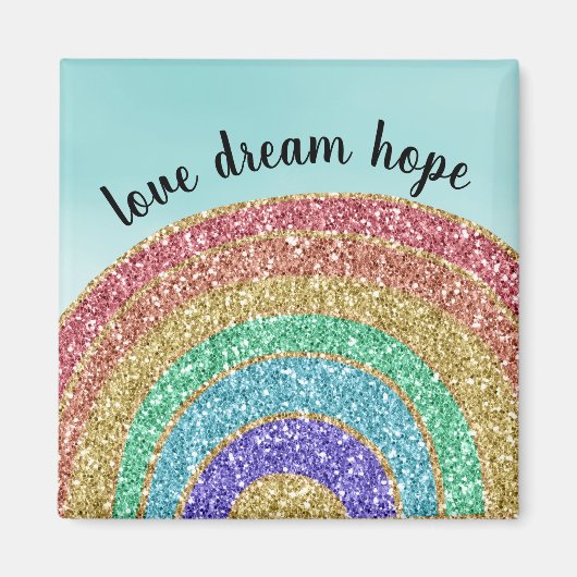 Glitter Gold Rainbow Aqua Waterverf Magneet (Voorkant)