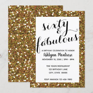Glitter Gold Sixty & Fabulous Kaart