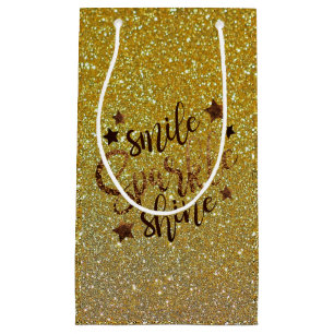 Glitter Gold Smile, Sparkle, Shine Klein Cadeauzakje