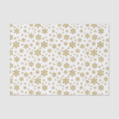 Glitter Gold Snowflakes op wit Tissuepapier (Voorkant)