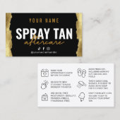 Glitter Gold Spray Tan Nastruction Card Visitekaartje (Voorkant / Achterkant)