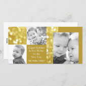 Glitter Gold | Vacances Trois Cartes photos (Devant / Derrière)