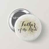 Glitter Gold Vader van de Bruid Button (Voorkant /achterkant)