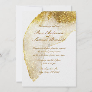 Glitter Gold Wedding Uitnodiging