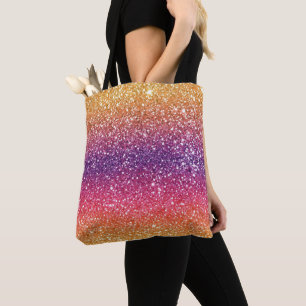 Glitter Golden Paarse Ombre Draagtas