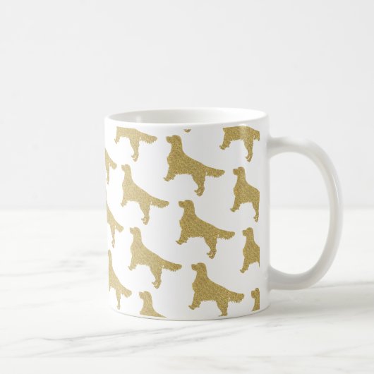 Glitter Golden Retriever Pattern Koffiemok (Rechts)