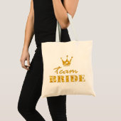 Glitter Golden Team Bride Tote Bag (Voorkant (product))