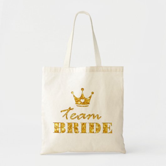 Glitter Golden Team Bride Tote Bag (Voorkant)