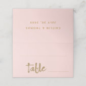Glitter Goud Blush Roze Bruiloft Plaats Kaart (Buitenkant ongevouwen)