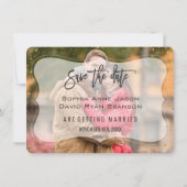 Glitter Goud Foto Handgeschreven Save The Date (Achterkant)