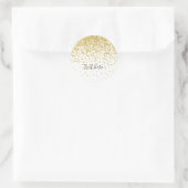 glitter goud, gouden glans ronde sticker (Tas)