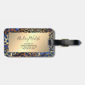 Glitter Goud Luxe Dierenhuid Luipaard Bagagelabel (Achterkant horizontaal)