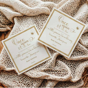 Glitter Goud Prinses Eens Op Een Tijd Baby Shower Servet
