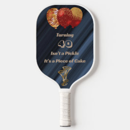 Glitter Goud Rode Ballonnen & Verjaardag Quote Pickleball Paddle
