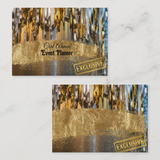 Glitter goud visitekaartje (Voorkant / Achterkant)
