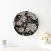 Glitter Gouden Bloemen: Sparkle . Grote Klok (Huis)