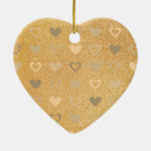glitter / gouden harten keramisch ornament (Achterkant)