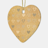glitter / gouden harten keramisch ornament (Links)