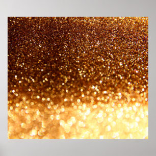 Glitter gouden lampen poster