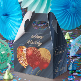 Glitter & Gouden Rode Ballonnen 40e Verjaardag Bedankdoosjes