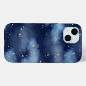 Glitter Gouden Sterren Donkerblauw Hemelpatroon Case-Mate iPhone Case (Achterkant (horizontaal))