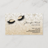 Glitter Gouden witte marmeren make-up artist wimpe Visitekaartje (Achterkant)
