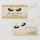 Glitter Gouden witte marmeren make-up artist wimpe Visitekaartje (Voorkant / Achterkant)