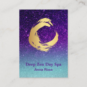 ** Glitter Gouden Zen Spiral Meditatie Reiki Visitekaartje