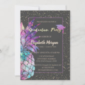 Glitter Graduation Cap, ananas, Confetti Kaart (Voorkant)