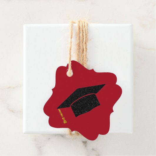 Glitter Graduation Cap Bedankjes Labels (In situ)