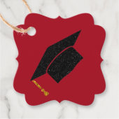 Glitter Graduation Cap Bedankjes Labels (Voorkant)