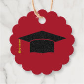 Glitter Graduation Cap Bedankjes Labels (Voorkant)