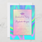 Glitter Graduation Cap Holographic Afstuderen Kaart (Voorkant)