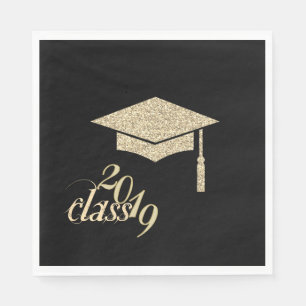 Glitter Graduation Cap, Klasse 2019 Servet
