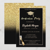 Glitter Gradup, Confetti, wijn, glas Kaart (Voorkant / Achterkant)