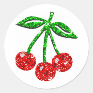 GLITTER GRAPHICS FOODS FRUITS RONDE STICKER