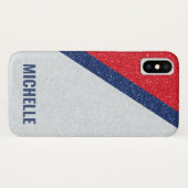 Glitter GRAY SILVER RED NAVY| Girly Lady Boss Case-Mate iPhone Case (Achterkant (horizontaal))