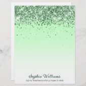 Glitter Green Briefhoofd (Voorkant / Achterkant)