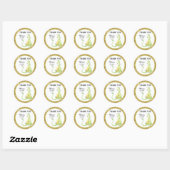 *~* Glitter Green Dragon Baby shower Dank u Ronde Sticker (Vel)