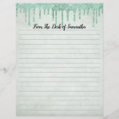 Glitter Green Lined Briefpapier (Voorkant)