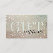 Glitter Green Pink Aqua Shiny Gift Certificate Visitekaartje (Voorkant)