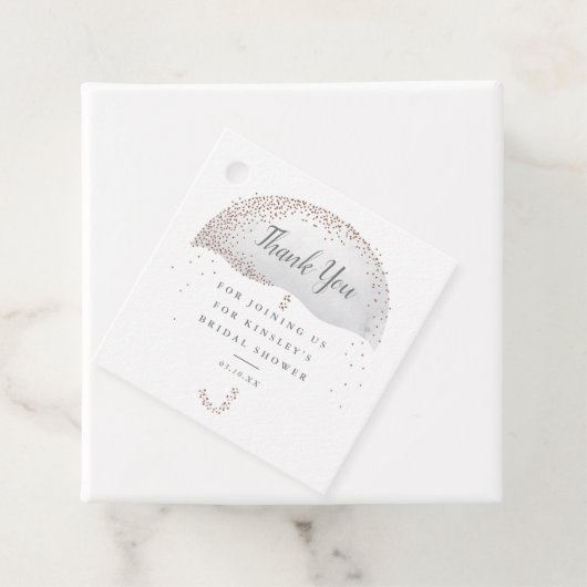 Glitter grijs paraplu vrijgezellenfeest dank u bedankjes labels (In situ)